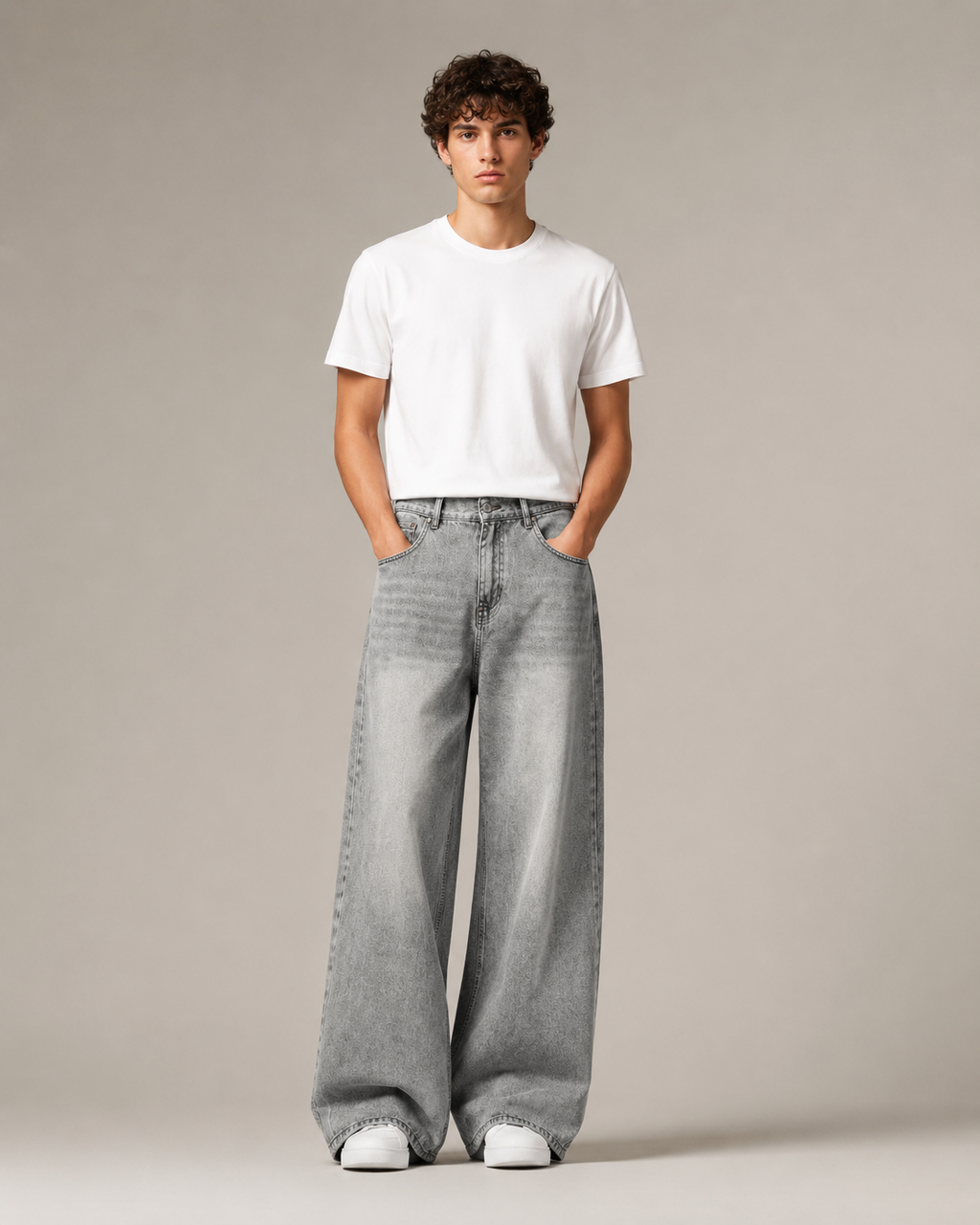 Men's Wide Leg Denim Jeans – Relaxed Fit Baggy Casual Everyday Streetwear Cotton Jeans