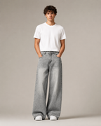 Men's Wide Leg Denim Jeans – Relaxed Fit Baggy Casual Everyday Streetwear Cotton Jeans