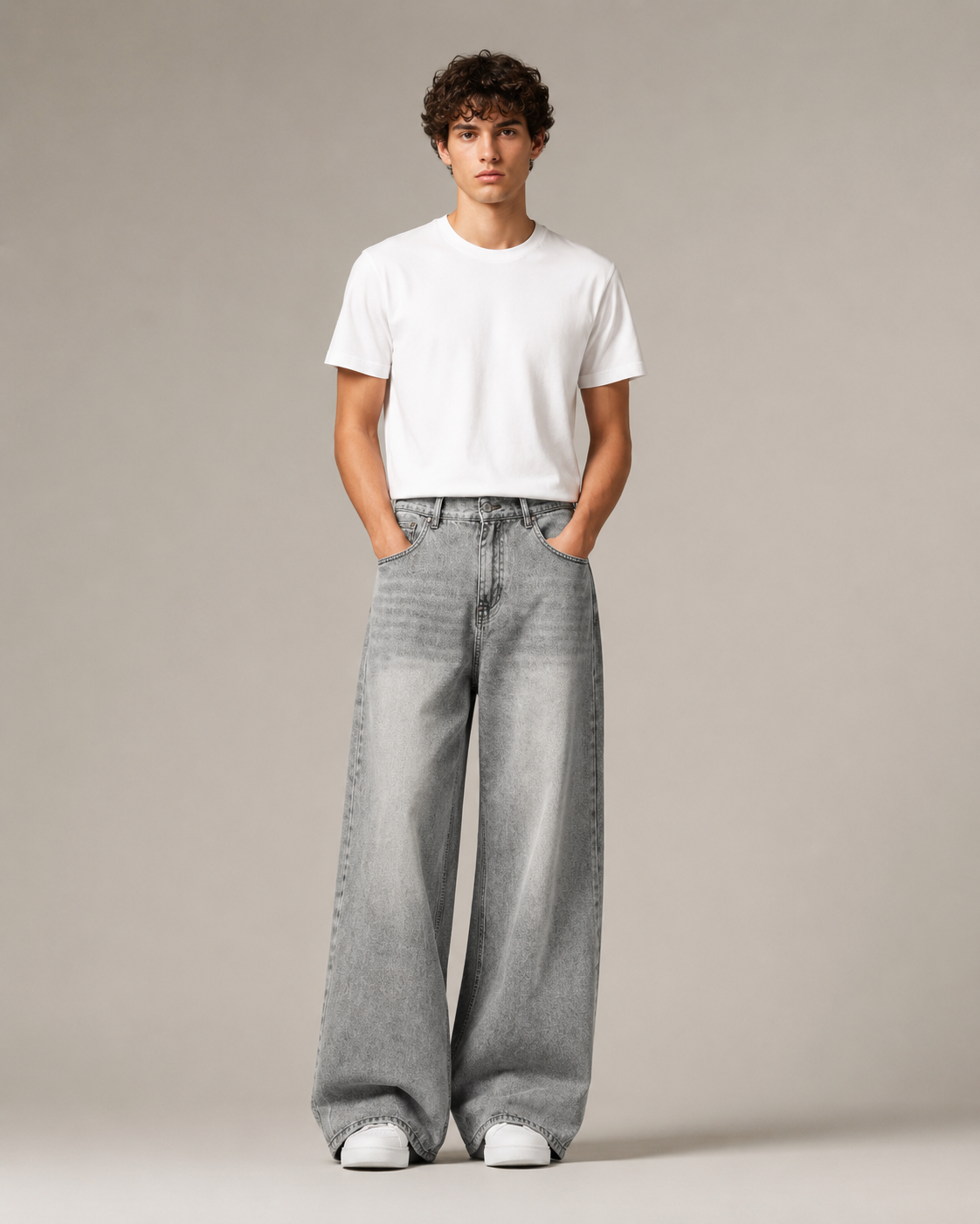 Men's Wide Leg Denim Jeans – Relaxed Fit Baggy Casual Everyday Streetwear Cotton Jeans