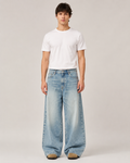 Men's Vintage Washed Wide Leg Denim Jeans – Straight Leg Relaxed Fit Baggy Casual Everyday Jeans