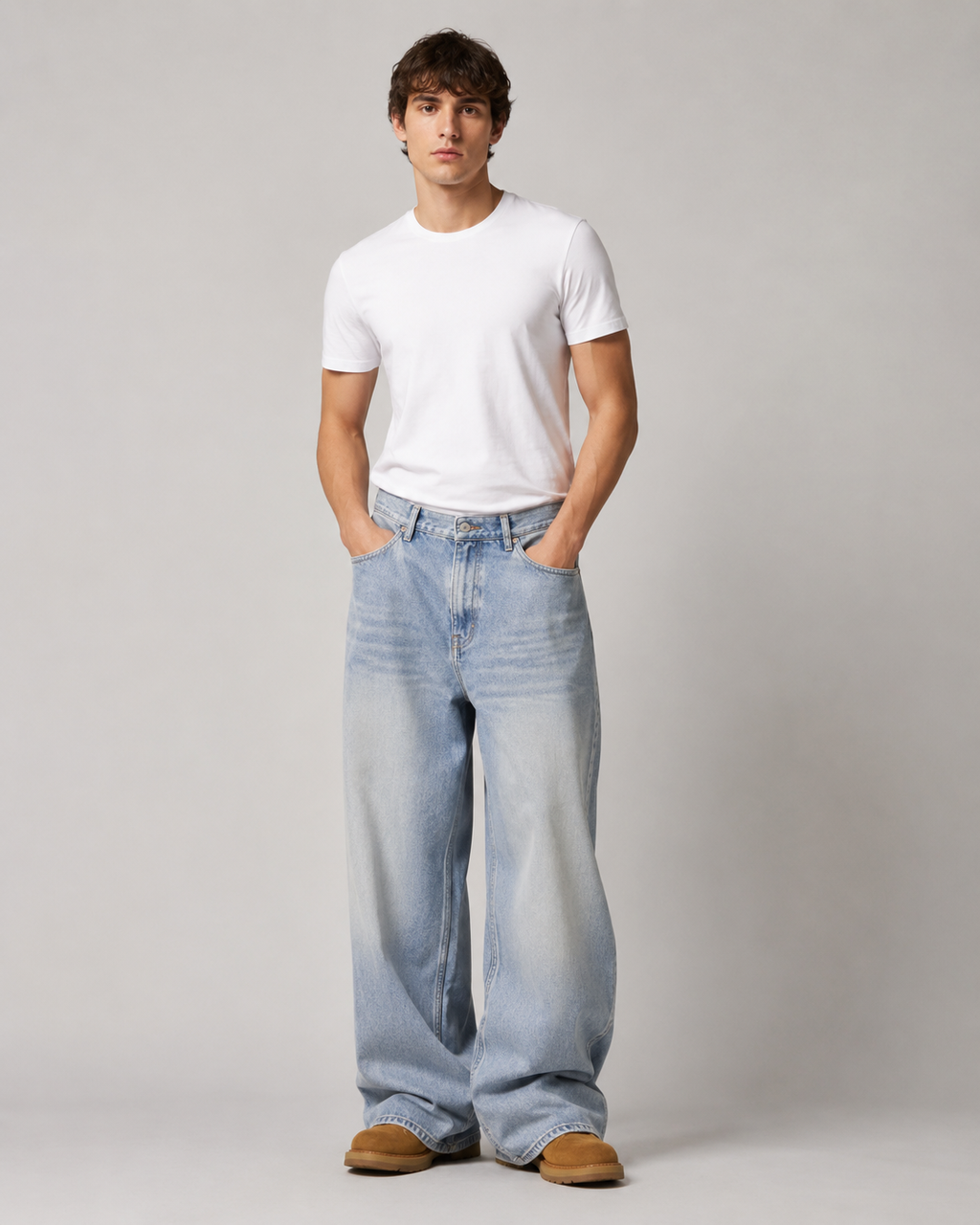 Men's Vintage Loose Fit Wide Leg Denim Jeans – Baggy Relaxed Fit Casual Everyday Streetwear Jeans