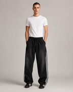 Men's Striped Loose Fit Wide Leg Denim Jeans – Baggy Relaxed Fit Casual Streetwear Skate Jeans