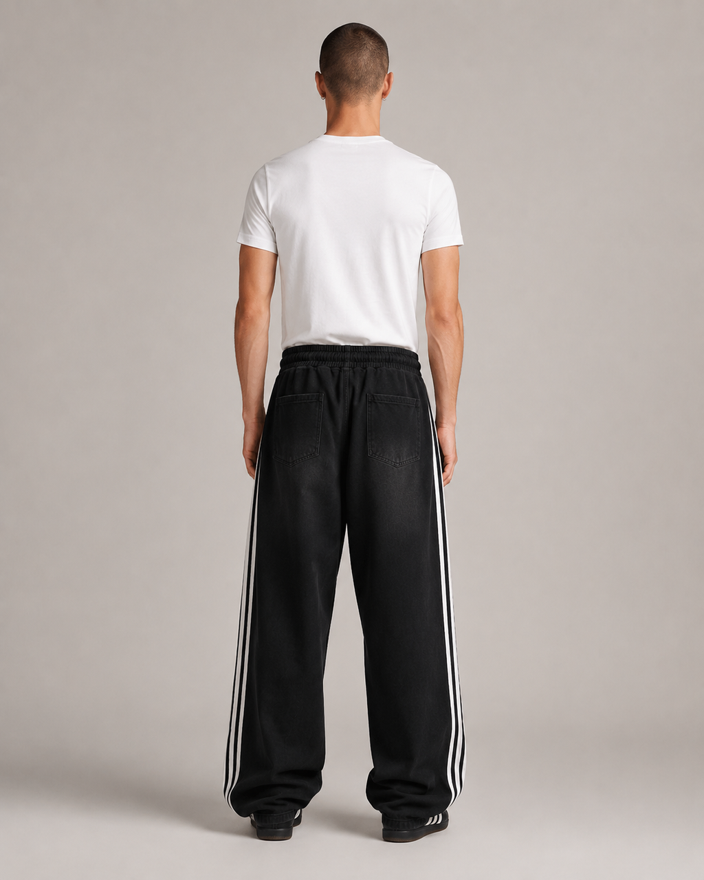 Men's Striped Loose Fit Wide Leg Denim Jeans – Baggy Relaxed Fit Casual Streetwear Skate Jeans