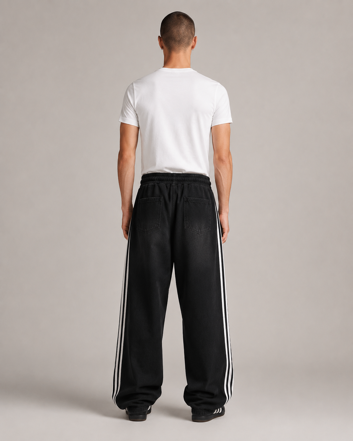 Men's Striped Loose Fit Wide Leg Denim Jeans – Baggy Relaxed Fit Casual Streetwear Skate Jeans