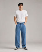 Men's Classic Straight Leg Denim Jeans – Relaxed Fit Casual Everyday Full Length Jeans