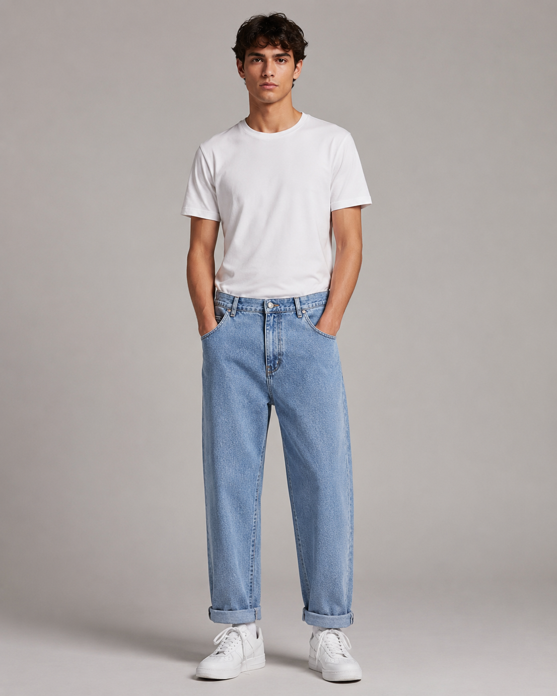 Men's Classic Straight Leg Ankle Denim Jeans – Relaxed Fit Cropped Casual Everyday Jeans