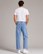 Men's Classic Straight Leg Ankle Denim Jeans – Relaxed Fit Cropped Casual Everyday Jeans