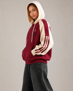 Women's Oversized Zip Up Hoodie – Color Block Fleece Hooded Sweatshirt Casual Streetwear Jacket