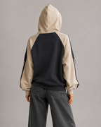 Women's Oversized Zip Up Hoodie – Color Block Fleece Hooded Sweatshirt Casual Streetwear Jacket