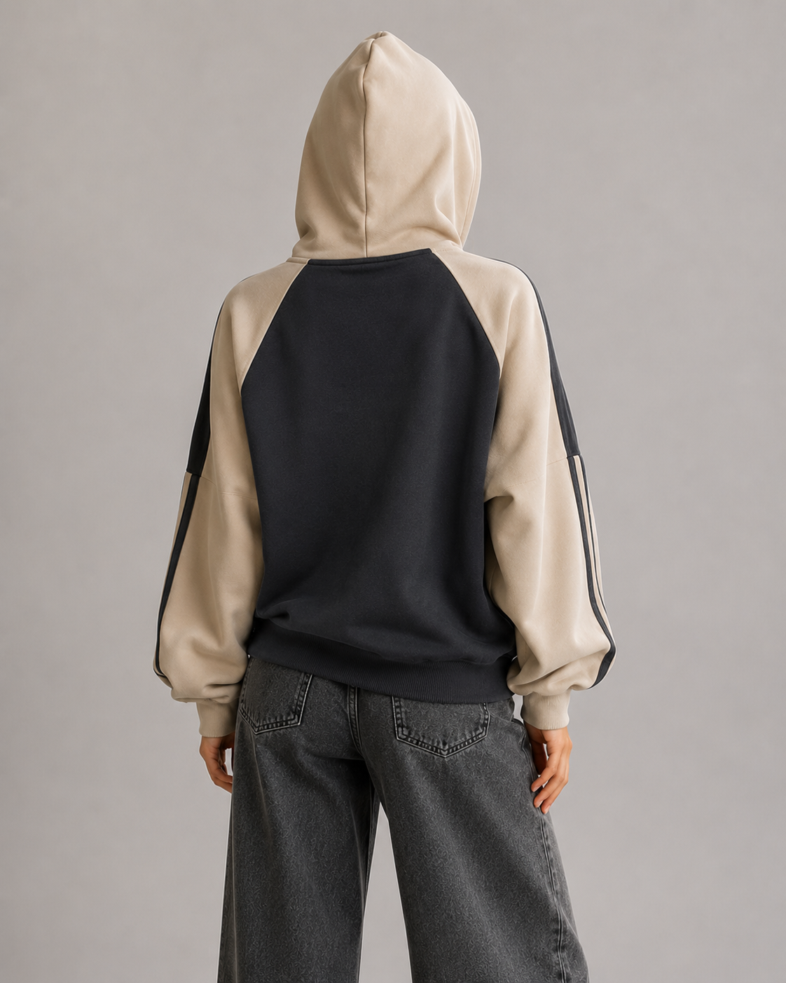 Women's Oversized Zip Up Hoodie – Color Block Fleece Hooded Sweatshirt Casual Streetwear Jacket
