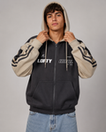 Men's Oversized Zip Up Hoodie – Color Block Hooded Sweatshirt Loose Fit Casual Streetwear Jacket