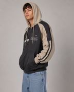 Men's Oversized Zip Up Hoodie – Color Block Hooded Sweatshirt Loose Fit Casual Streetwear Jacket