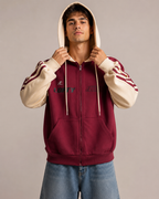 Men's Oversized Zip Up Hoodie – Color Block Hooded Sweatshirt Loose Fit Casual Streetwear Jacket