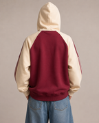 Men's Oversized Zip Up Hoodie – Color Block Hooded Sweatshirt Loose Fit Casual Streetwear Jacket