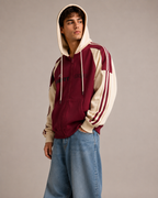 Men's Oversized Zip Up Hoodie – Color Block Hooded Sweatshirt Loose Fit Casual Streetwear Jacket