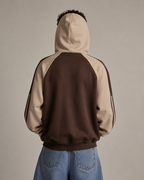 Men's Oversized Zip Up Hoodie – Color Block Hooded Sweatshirt Loose Fit Casual Streetwear Jacket