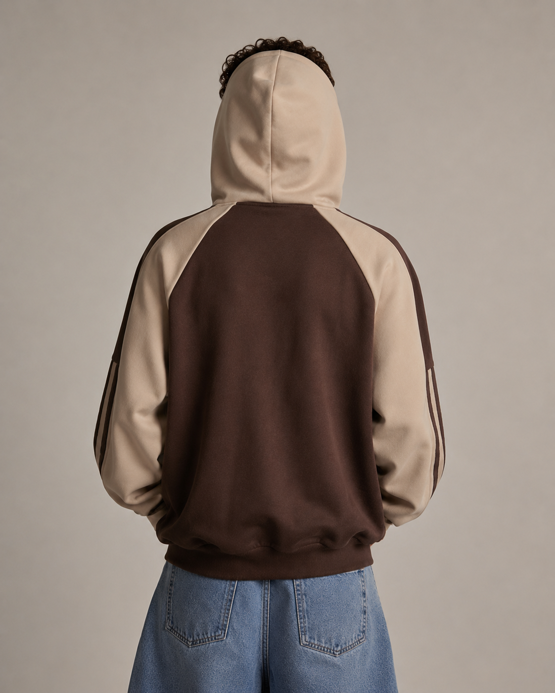Men's Oversized Zip Up Hoodie – Color Block Hooded Sweatshirt Loose Fit Casual Streetwear Jacket