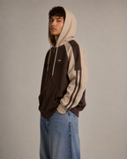 Men's Oversized Zip Up Hoodie – Color Block Hooded Sweatshirt Loose Fit Casual Streetwear Jacket