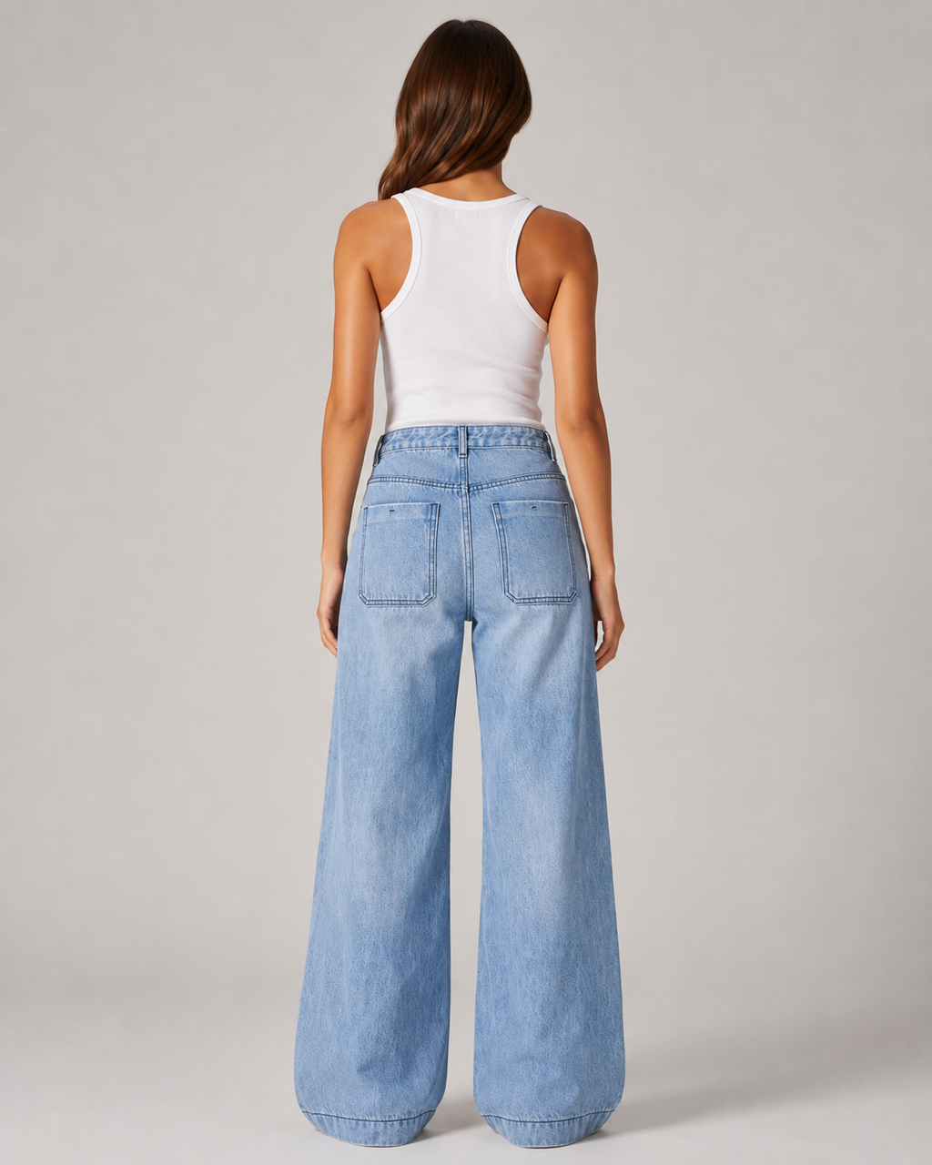 Women's High Waist Wide Leg Denim Jeans – Relaxed Fit Full Length Casual Everyday Fashion Jeans