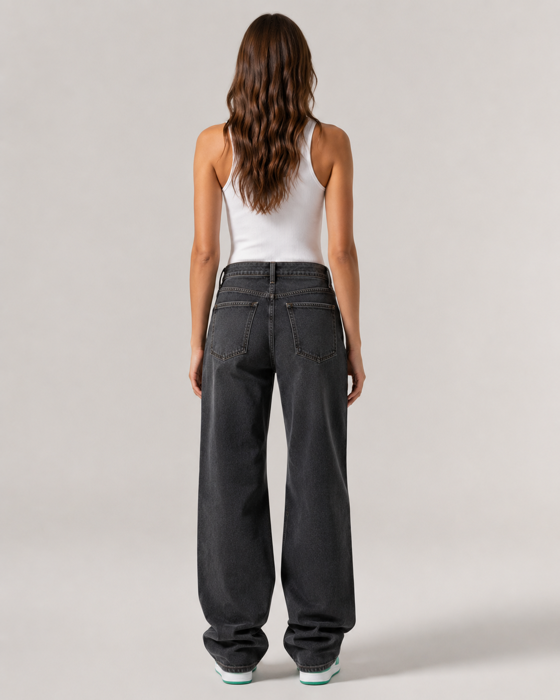 Women's Low Rise Wide Leg Denim Jeans – Relaxed Fit Vintage Wash Baggy Casual Streetwear Jeans