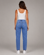 Women's High Waist Ripped Straight Leg Denim Jeans – Distressed Relaxed Fit Casual Everyday Jeans