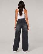 Women's High Waist Ripped Wide Leg Denim Jeans – Relaxed Fit Distressed Baggy Casual Streetwear Jeans