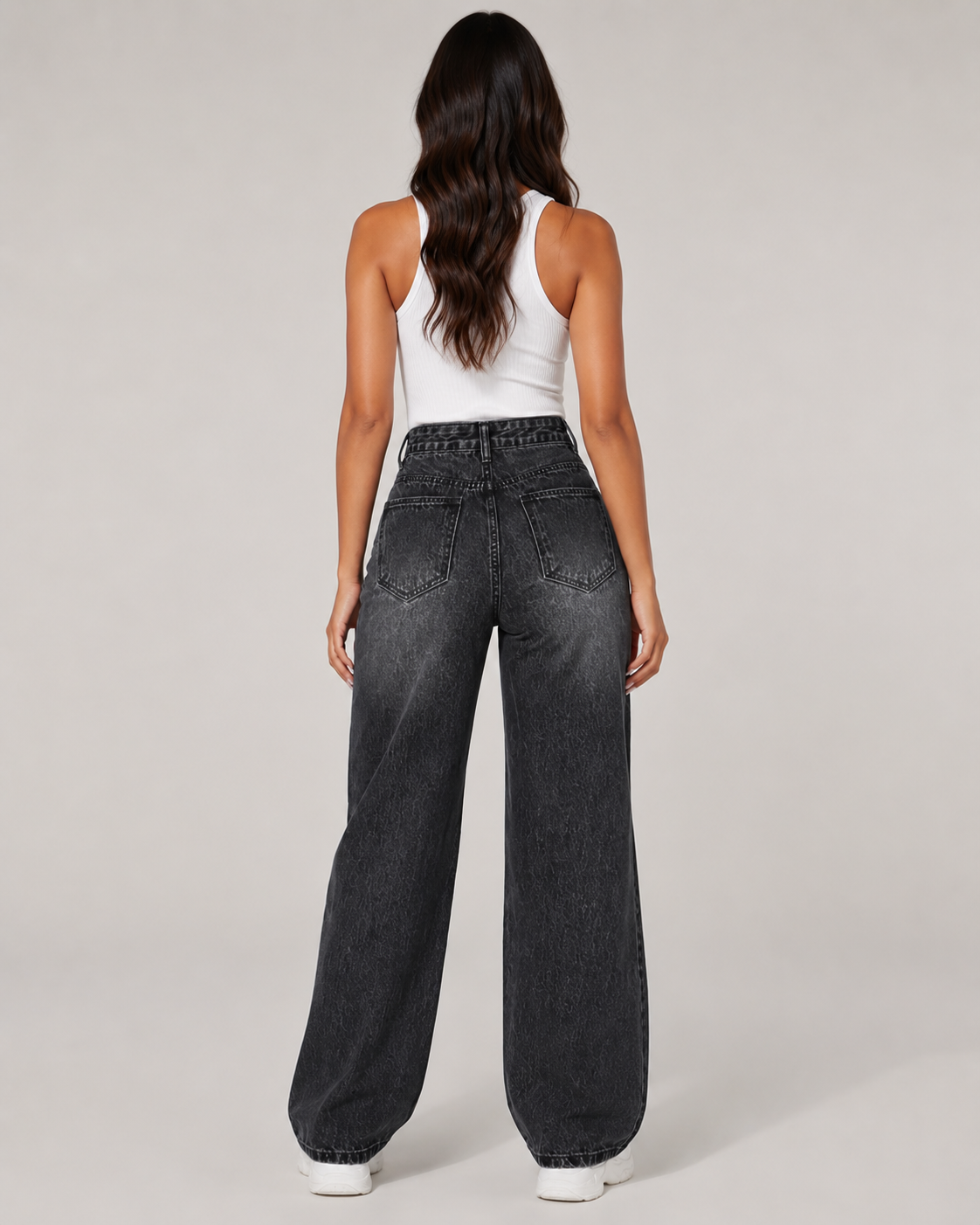 Women's High Waist Ripped Wide Leg Denim Jeans – Relaxed Fit Distressed Baggy Casual Streetwear Jeans