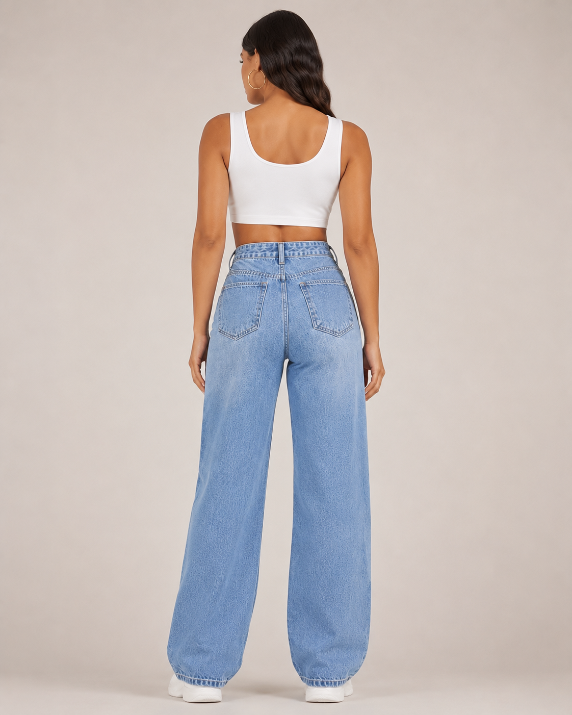 Women's High Waist Ripped Wide Leg Denim Jeans – Relaxed Fit Distressed Baggy Casual Streetwear Jeans