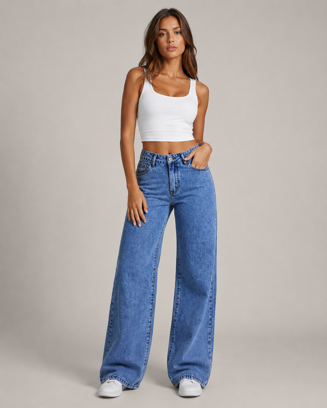 Women's High Waist Wide Leg Denim Jeans – Relaxed Fit Full Length Casual Everyday Baggy Jeans