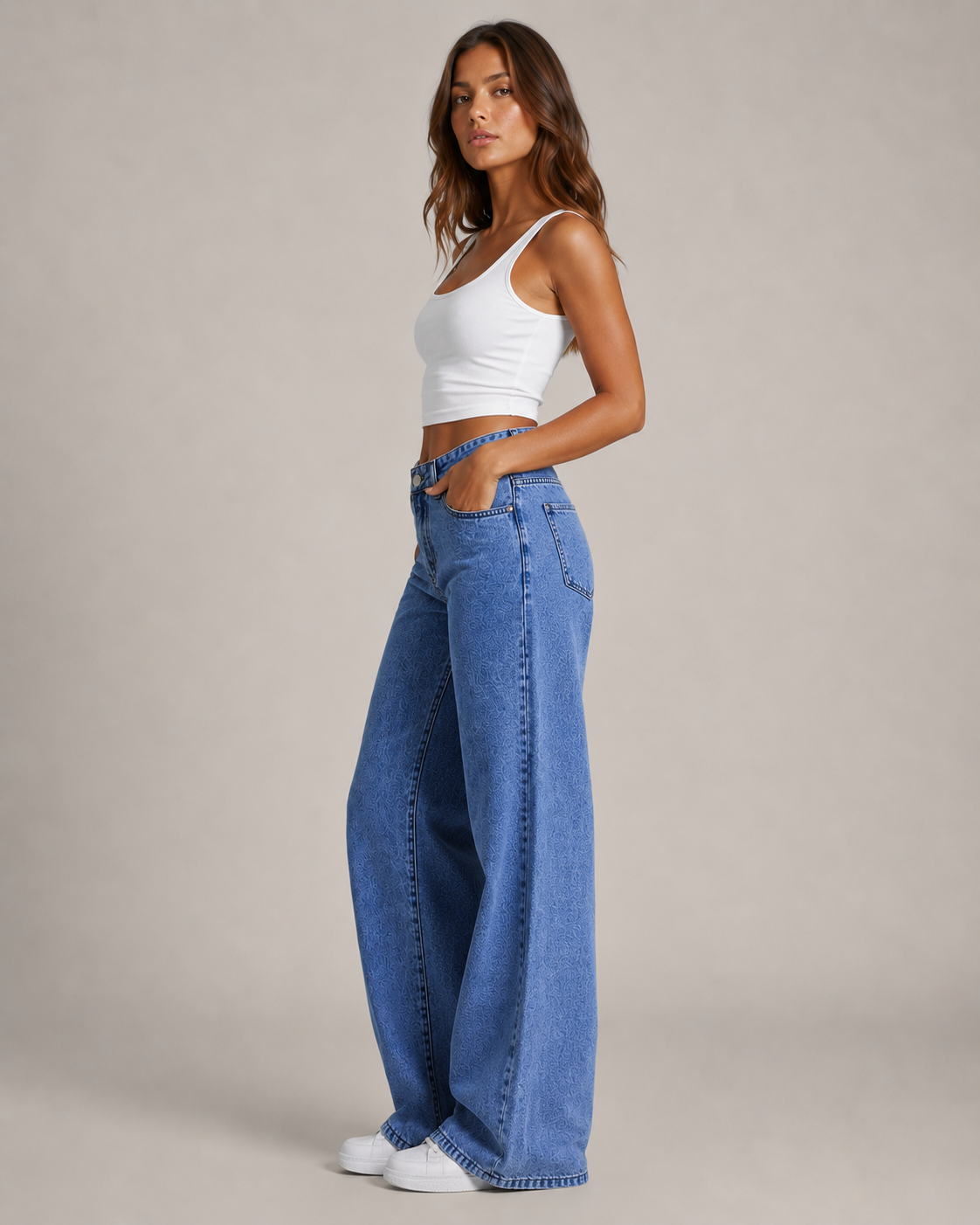 Women's High Waist Wide Leg Denim Jeans – Relaxed Fit Full Length Casual Everyday Baggy Jeans