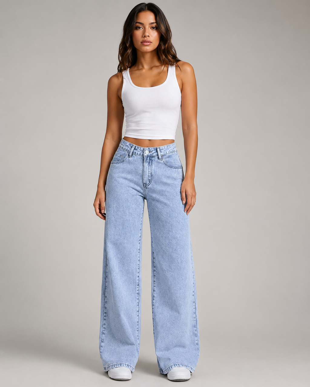 Women's High Waist Wide Leg Denim Jeans – Relaxed Fit Full Length Casual Everyday Baggy Jeans