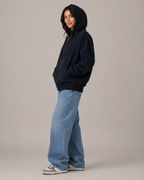 Women's Fleece Lined Oversized Zip Up Hoodie – Hooded Sweatshirt Casual Jacket