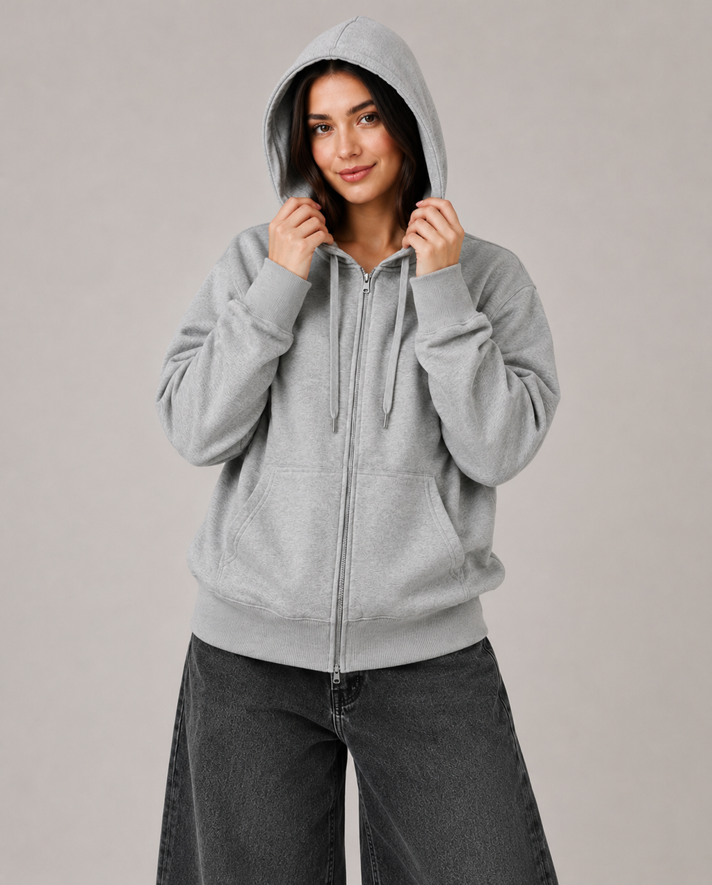 Women's Fleece Lined Oversized Zip Up Hoodie – Hooded Sweatshirt Casual Jacket