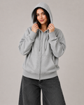 Women's Fleece Lined Oversized Zip Up Hoodie – Hooded Sweatshirt Casual Jacket