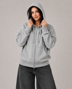Women's Fleece Lined Oversized Zip Up Hoodie – Hooded Sweatshirt Casual Jacket