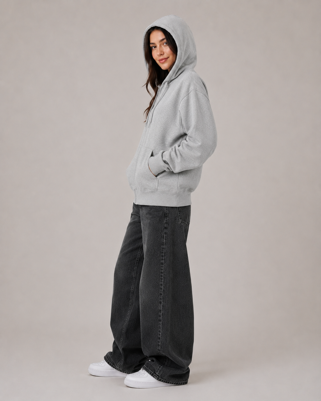 Women's Fleece Lined Oversized Zip Up Hoodie – Hooded Sweatshirt Casual Jacket