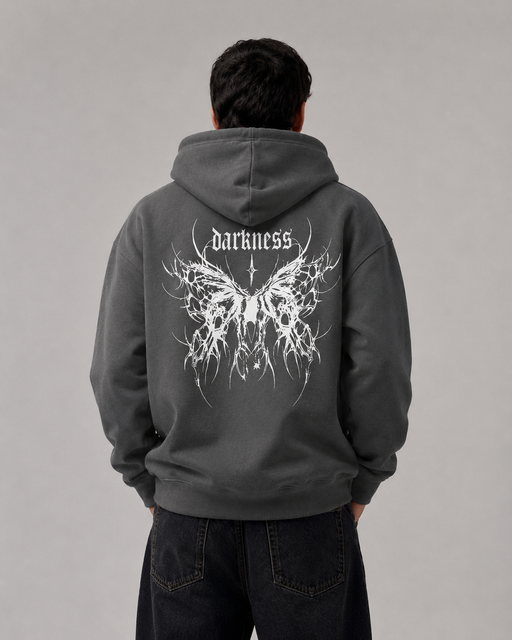 Men's Gothic Graphic Hoodie – Oversized Harajuku Hooded Sweatshirt Streetwear Pullover Hoodie