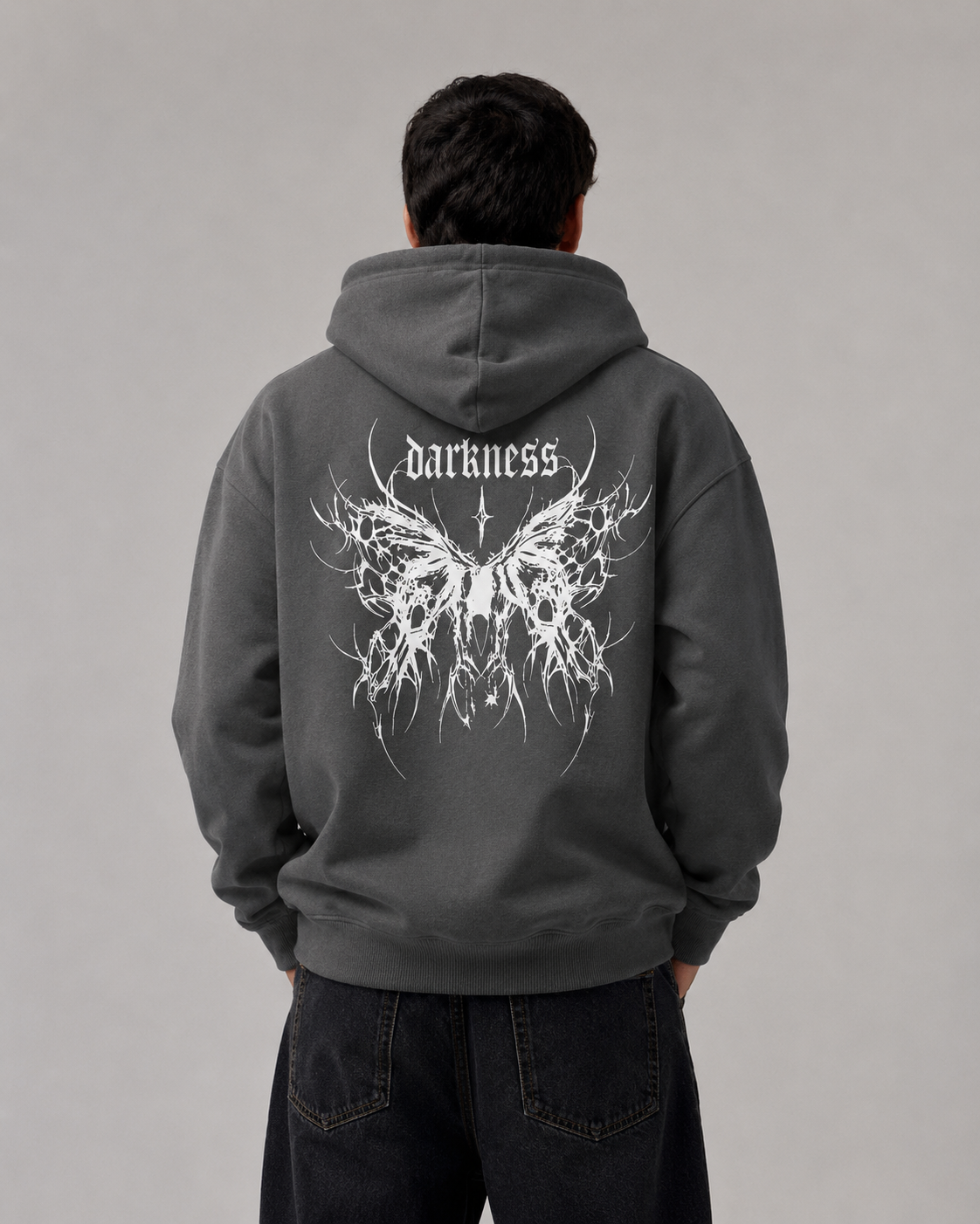 Men's Gothic Graphic Hoodie – Oversized Harajuku Hooded Sweatshirt Streetwear Pullover Hoodie