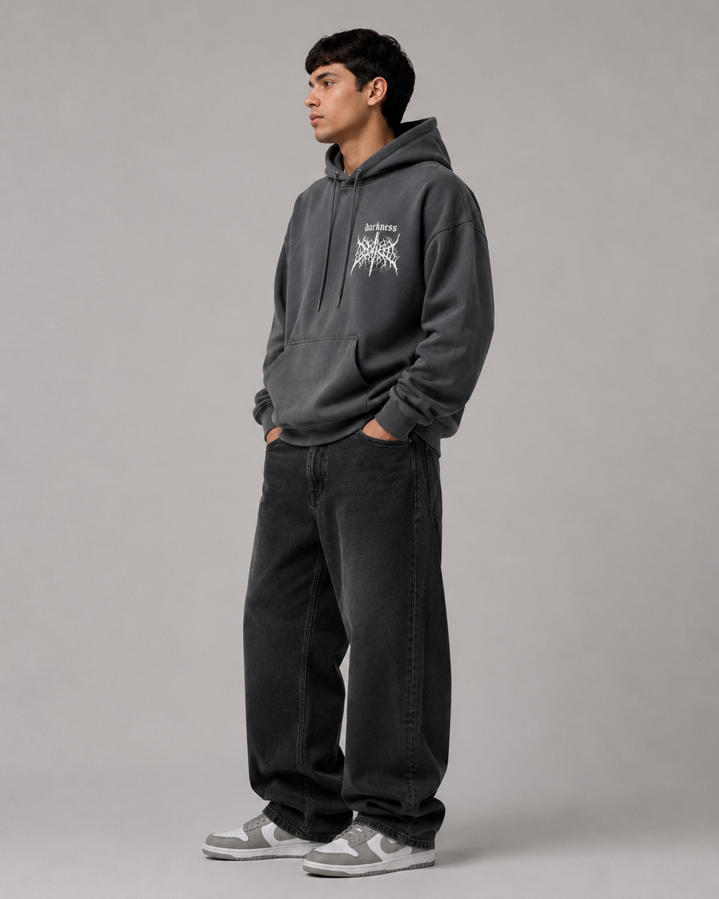Men's Gothic Graphic Hoodie – Oversized Harajuku Hooded Sweatshirt Streetwear Pullover Hoodie