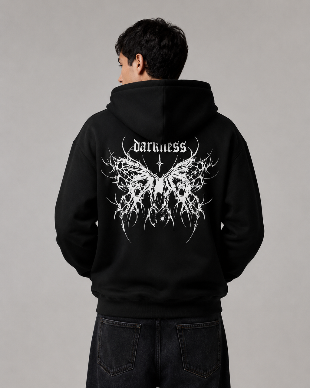Men's Gothic Graphic Hoodie – Oversized Harajuku Hooded Sweatshirt Streetwear Pullover Hoodie