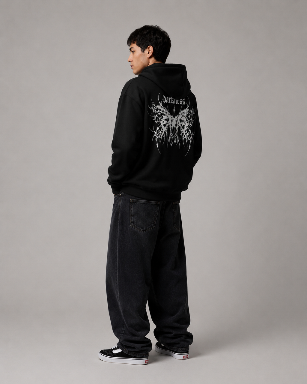 Men's Gothic Graphic Hoodie – Oversized Harajuku Hooded Sweatshirt Streetwear Pullover Hoodie