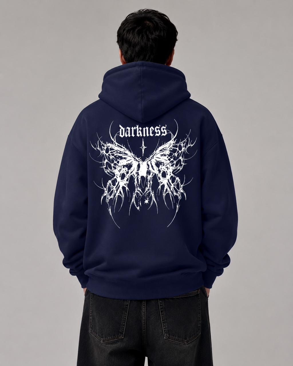 Men's Gothic Graphic Hoodie – Oversized Harajuku Hooded Sweatshirt Streetwear Pullover Hoodie