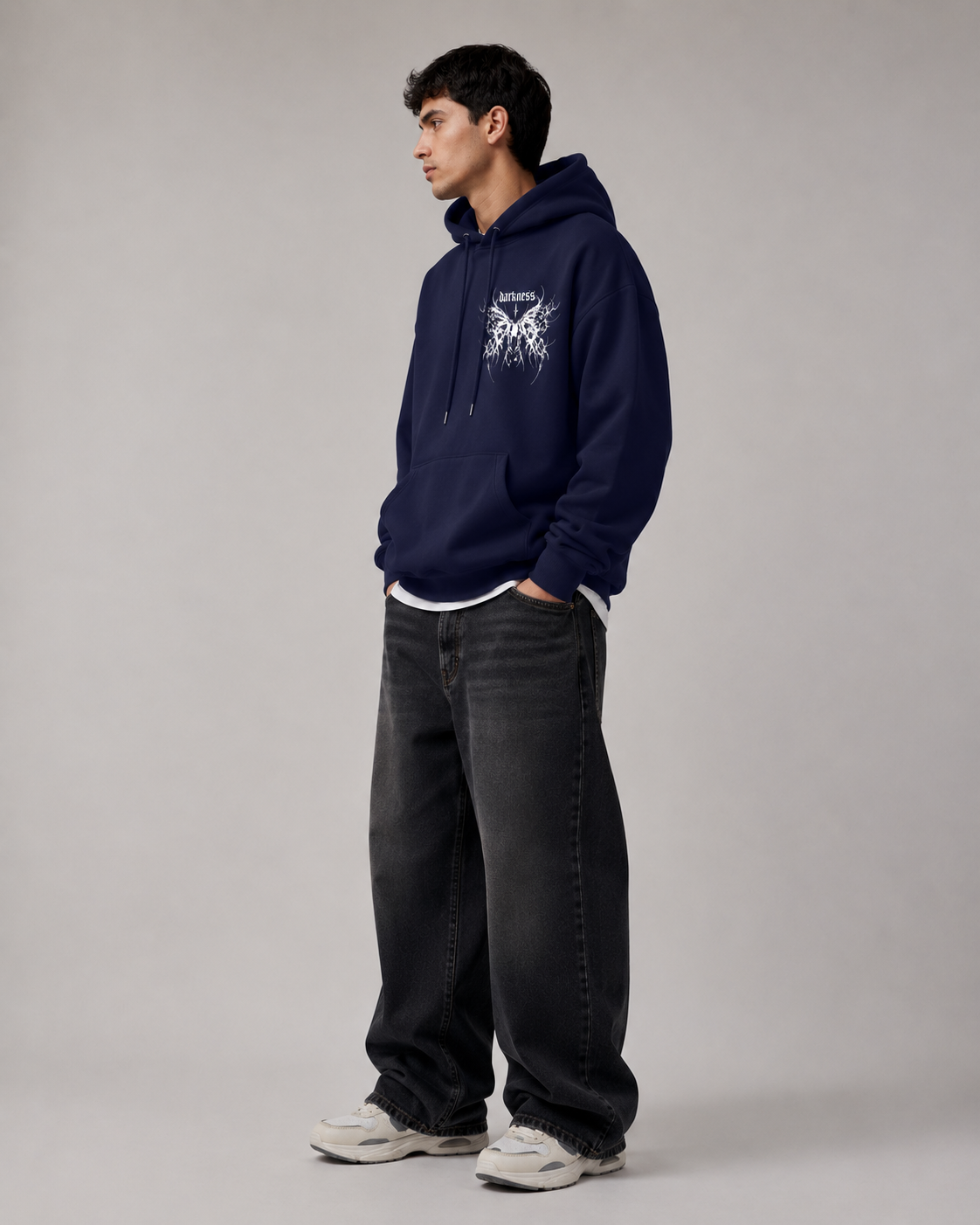 Men's Gothic Graphic Hoodie – Oversized Harajuku Hooded Sweatshirt Streetwear Pullover Hoodie
