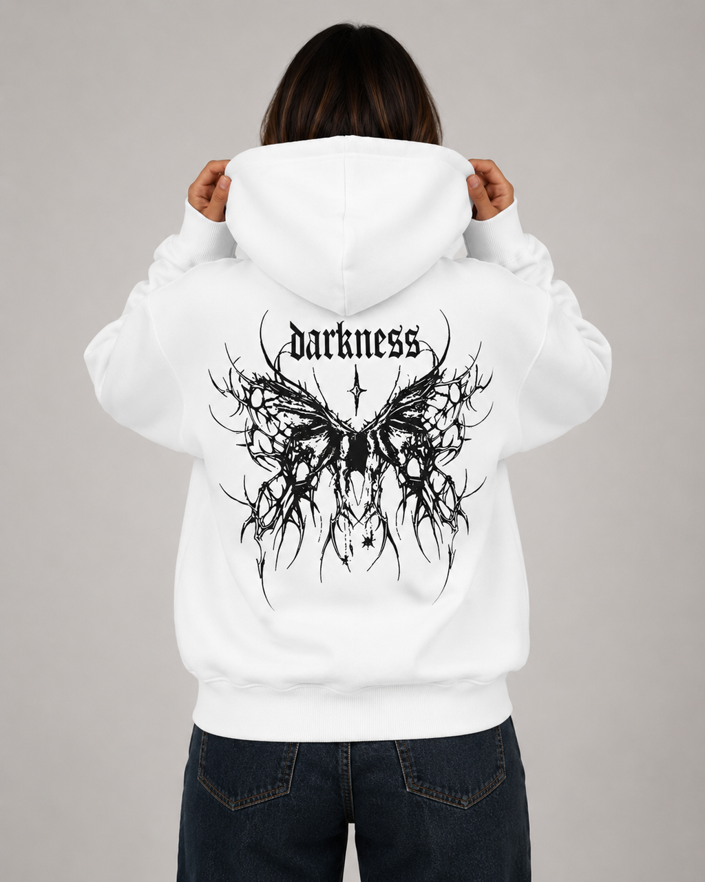 Women's Gothic Graphic Hoodie – Oversized Harajuku Hooded Sweatshirt Streetwear Pullover Hoodie