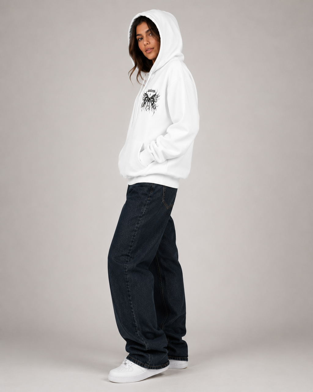 Women's Gothic Graphic Hoodie – Oversized Harajuku Hooded Sweatshirt Streetwear Pullover Hoodie