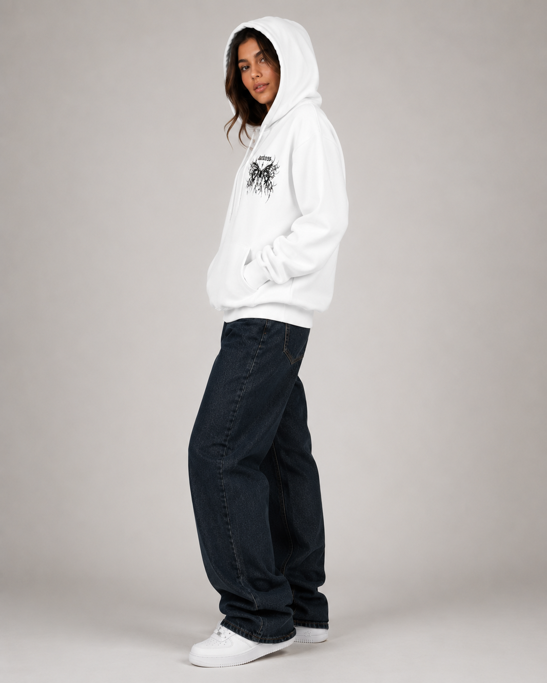 Women's Gothic Graphic Hoodie – Oversized Harajuku Hooded Sweatshirt Streetwear Pullover Hoodie