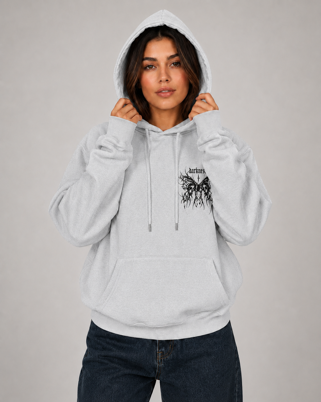 Women's Gothic Graphic Hoodie – Oversized Harajuku Hooded Sweatshirt Streetwear Pullover Hoodie