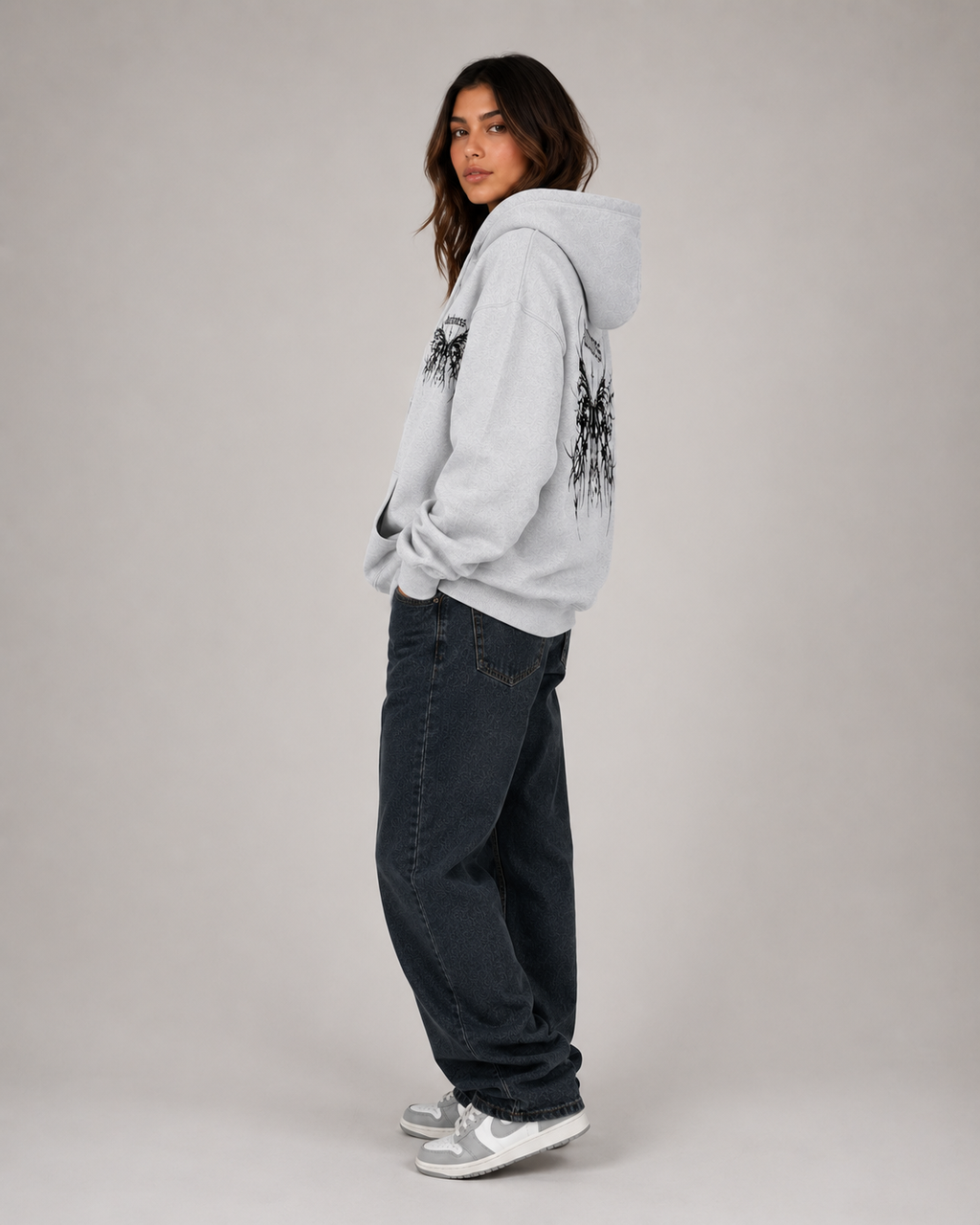 Women's Gothic Graphic Hoodie – Oversized Harajuku Hooded Sweatshirt Streetwear Pullover Hoodie