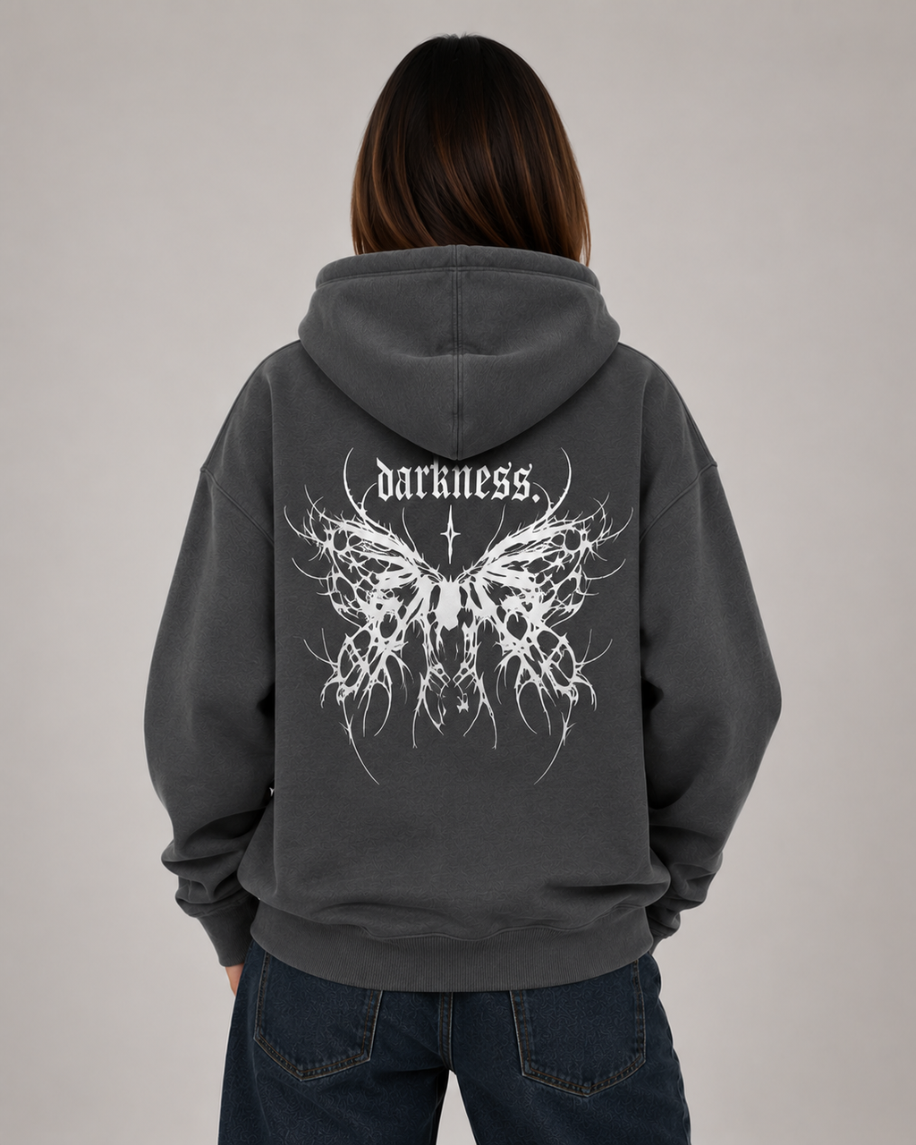 Women's Gothic Graphic Hoodie – Oversized Harajuku Hooded Sweatshirt Streetwear Pullover Hoodie