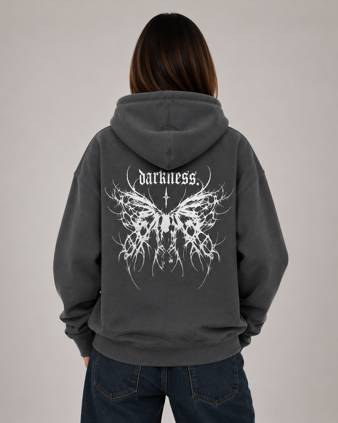 Women's Gothic Graphic Hoodie – Oversized Harajuku Hooded Sweatshirt Streetwear Pullover Hoodie
